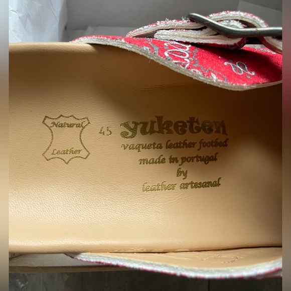 NEW 44/45 11/12 US Yuketen SAL 1 Red bandana suede leather sandals Crepe - Picture 8 of 16